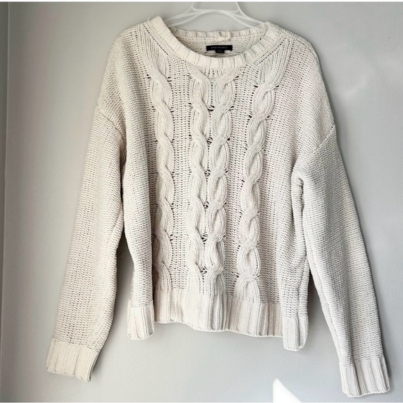 American Eagle Outfitters Sweaters - American Eagle Outfitters Cozy Cable Knit Sweater - Cream - Size M